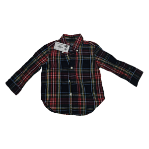 Camisa cuadros niño Talla 18 meses azul